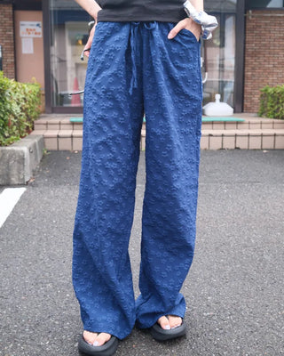 Embossed Flower Pants