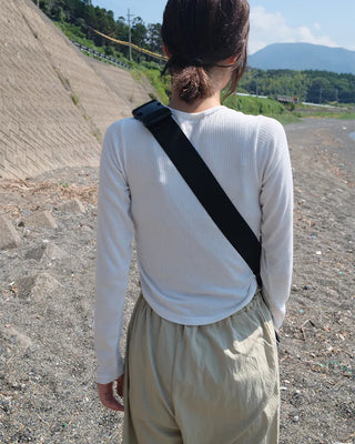 Ribbed Shirring Knit T-Shirt