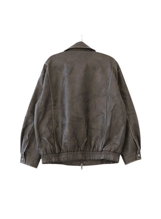 Washed leather hoodie