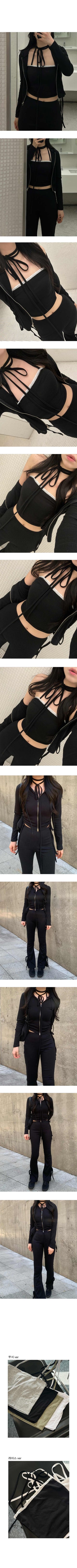 [2 TYPES] Lace Strap Sleeveless Top (Solid/Lace)