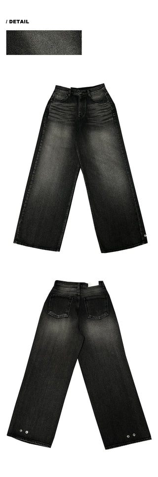 Snap Button Wide Pants