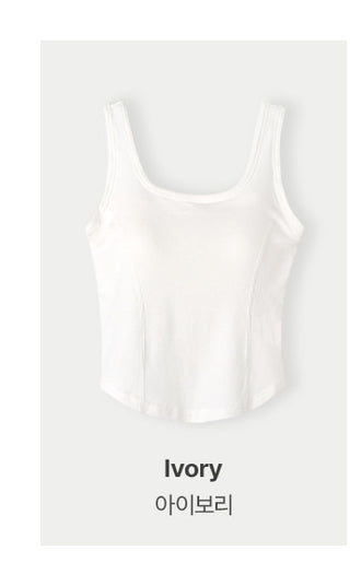 Slim sleeveless top with built-in cups - 3 colors