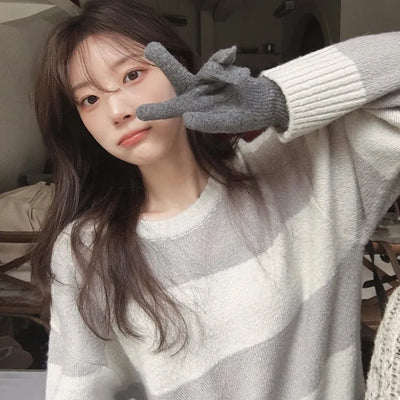 Winter striped knit