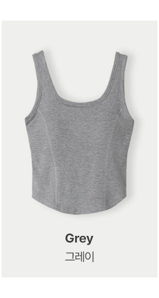 Slim sleeveless top with built-in cups - 3 colors