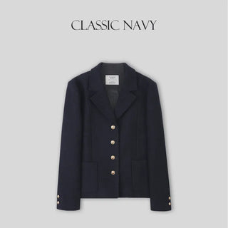 Gold button tweed jacket