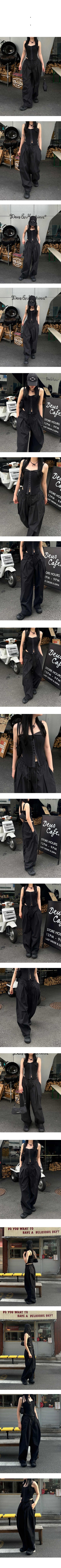 Unisex wide-leg elastic waist pants with two pleats