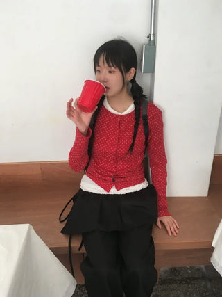 [6 colors] Lovely Dot Cardigan