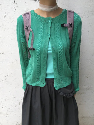 (4 colors) Perforated Knit Cardigan