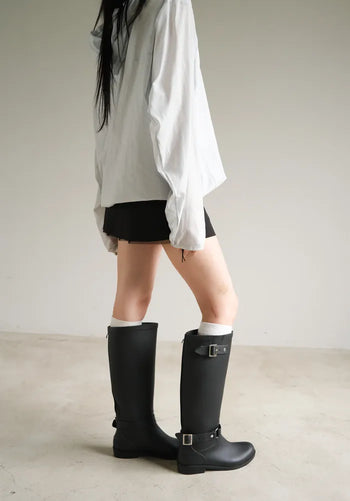Belt Zipper Rain Boots