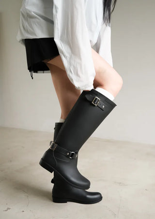 Belt Zipper Rain Boots