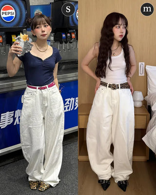 Ribbon back pocket balloon pants