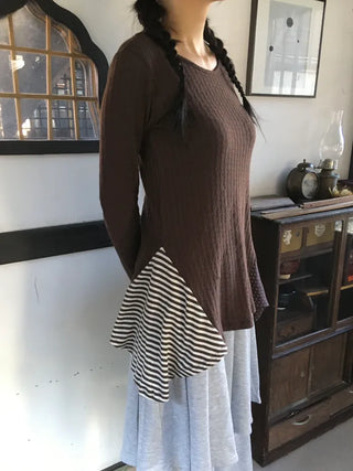 (3 colors) Long-length basic T-shirt