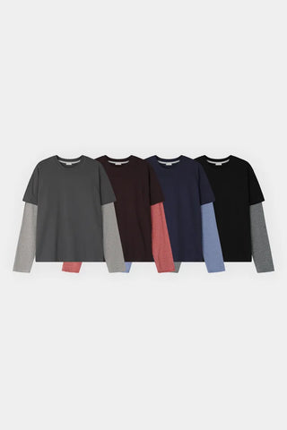 (4 colors) Layered T-shirt