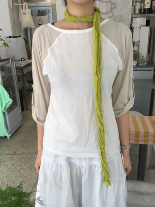[2 colors] Roll-up raglan T-shirt