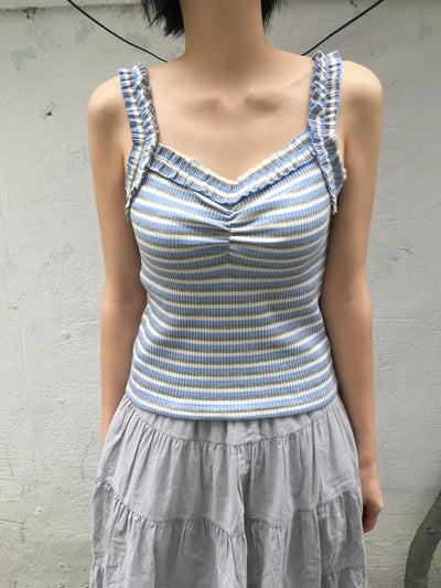 (3 colors) Frilled Sleeveless
