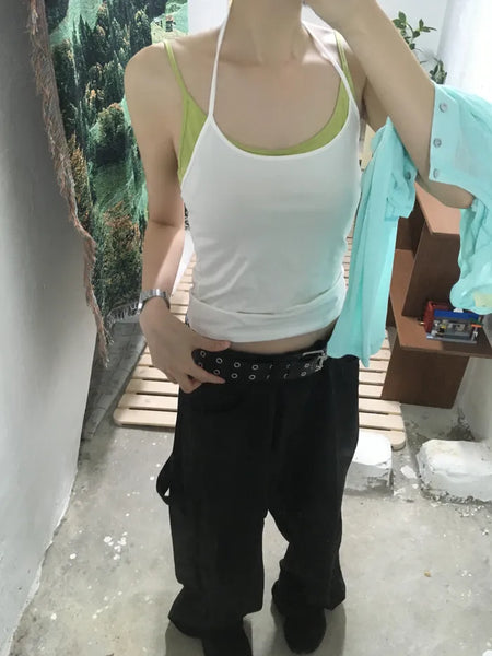 [3 colors] Halter Layered Sleeveless Top
