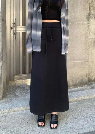 H-line maxi long skirt