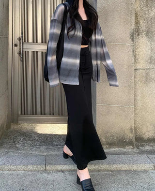 H-line maxi long skirt