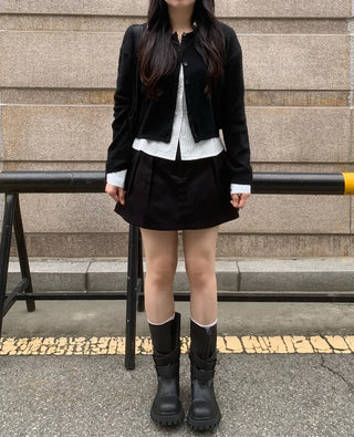 Round Cashmere Knit Cardigan