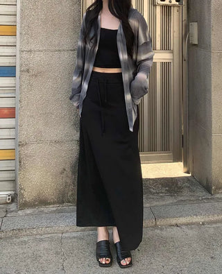 H-line maxi long skirt