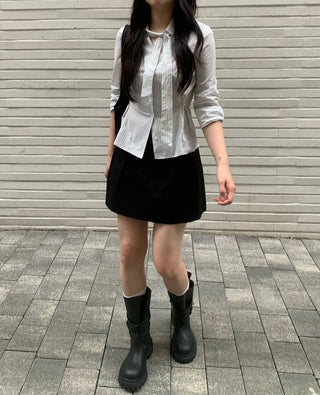 Striped muffler shirt
