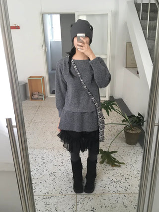 Layered ruffle knit