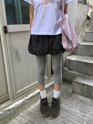 [3 colors] Flower Midi Leggings