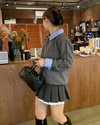 Shirt-layered knit