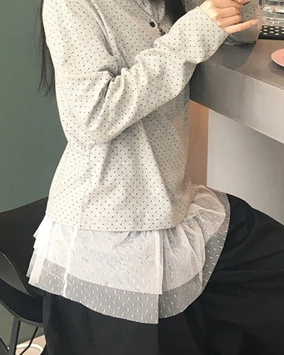 Polka Dot Frill Layered Camisole