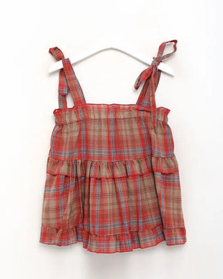 Checked sleeveless blouse