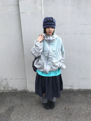 (4 colors) Shirred Windbreaker
