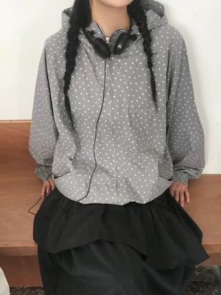 Star-patterned mountain parka with drawstring