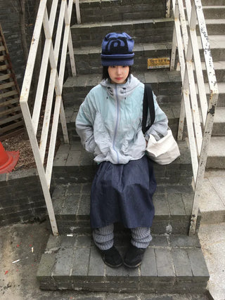 (4 colors) Shirred Windbreaker
