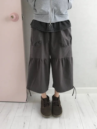 [2 colors] Shirred Pants
