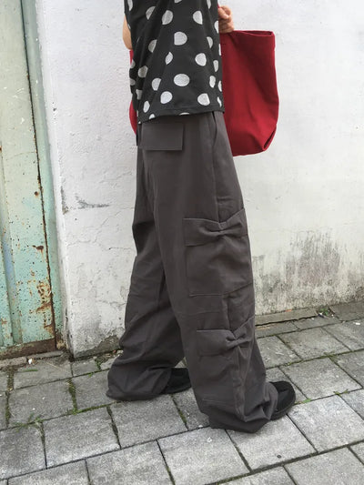 (2 colors) Ribbon Cargo Pants
