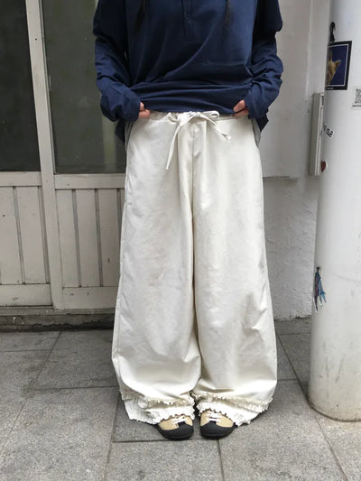 (2 colors) Frill Wide Pants