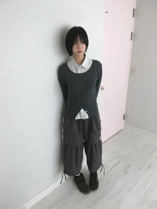 [2 colors] Shirred Pants