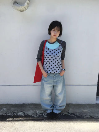 Wide denim pants