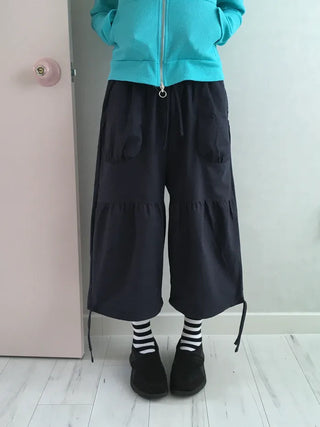 [2 colors] Shirred Pants