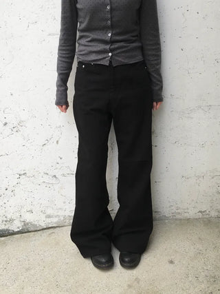 Wide bootcut chino pants