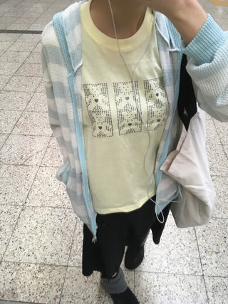 (3 colors) Printed Short-Sleeve T-Shirt