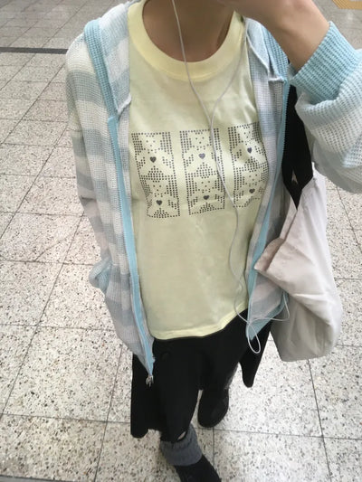 (3 colors) Printed Short-Sleeve T-Shirt