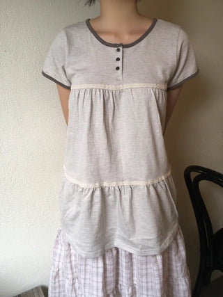 (2 colors) Lace Short-Sleeve T-Shirt