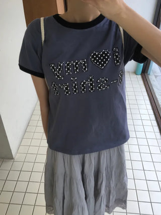 (4 colors) Dot Lettering T-shirt