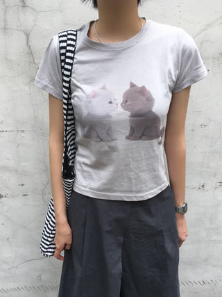 [3 colors] Printed short-sleeved T-shirt