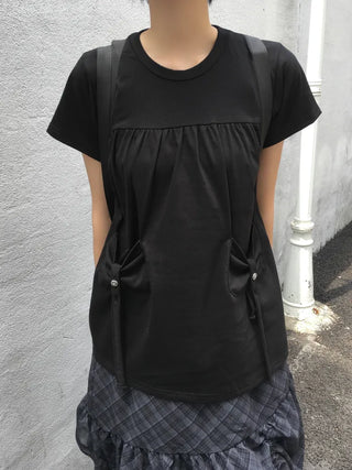 [2 colors] Ribbon Pocket Short-Sleeve T-Shirt