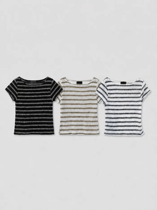 [3 colors] Marine Off-Shoulder Short Sleeve