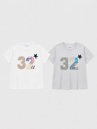 [2 colors] Patch Short-Sleeve T-Shirt