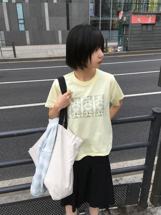 (3 colors) Printed Short-Sleeve T-Shirt