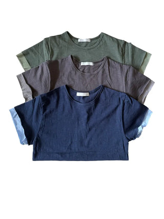 [3 colors] Layered Short-Sleeve T-Shirt